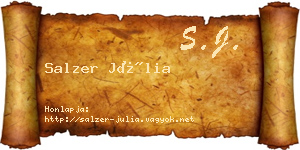 Salzer Júlia névjegykártya